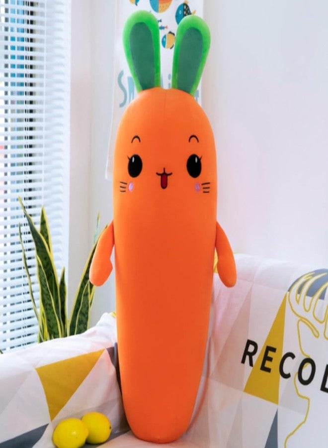 OUKEYI Carrot Hugging Pillow,27.5inch/70cm Cartoon Smile Carrot Plush Toy，Cute Carrot Shape Pillow Stuffed Carrot Toy Soft Carrot Doll for Kids Girls GIF (Smile), Orange - Image 5